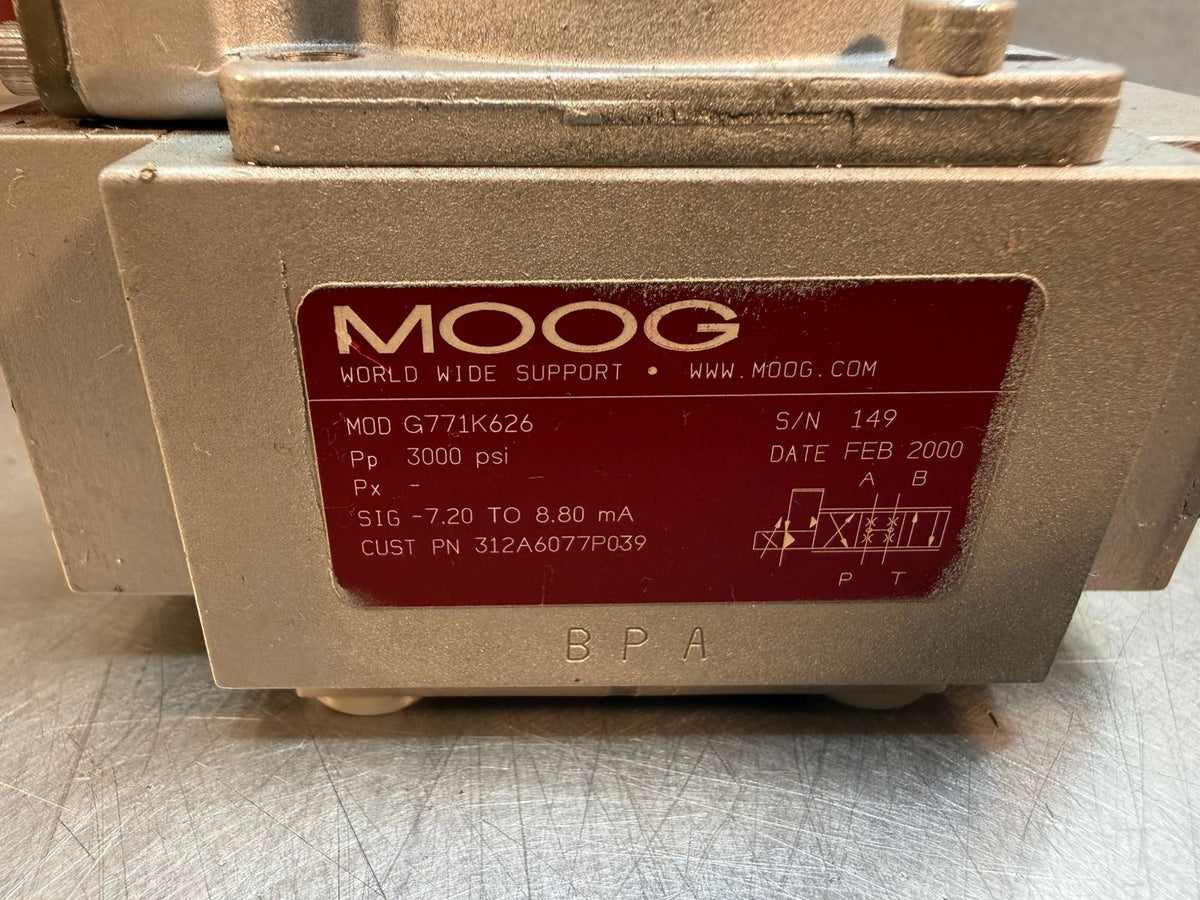 Moog G771K626 Servo Valve  3000Psi 312A6077P039                          (9.3.4)