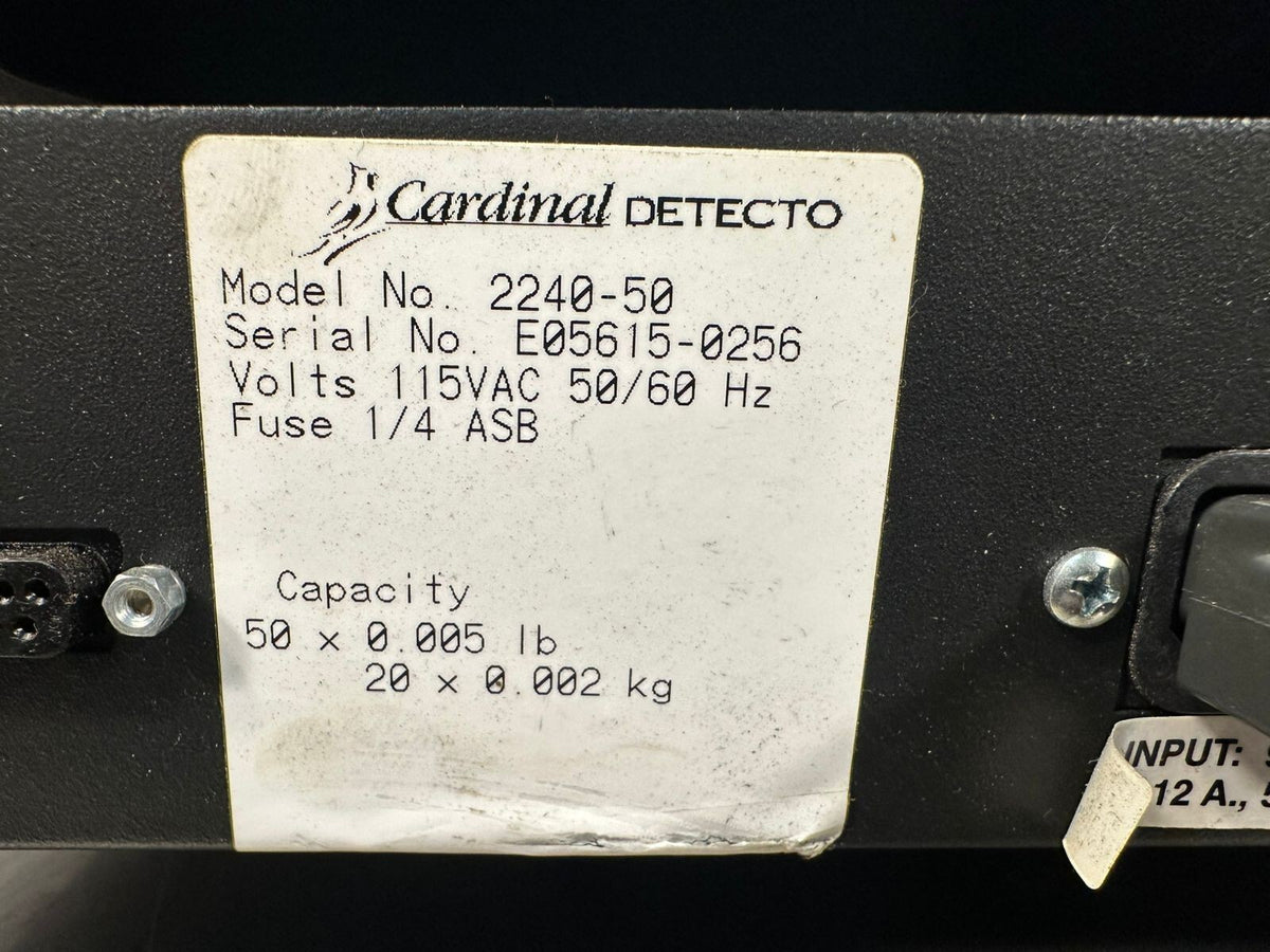Cardinal Detecto 2240-50  115Vac 50/60Hz / 50x0.005Ib 20x0.002 Kg (12.6.2)