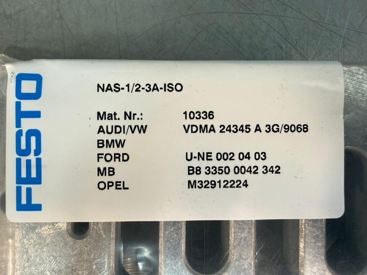 Festo NAS-1/2-3A-ISO 10336 Individual Pneumatic Valve Subbase      (4.1.1)