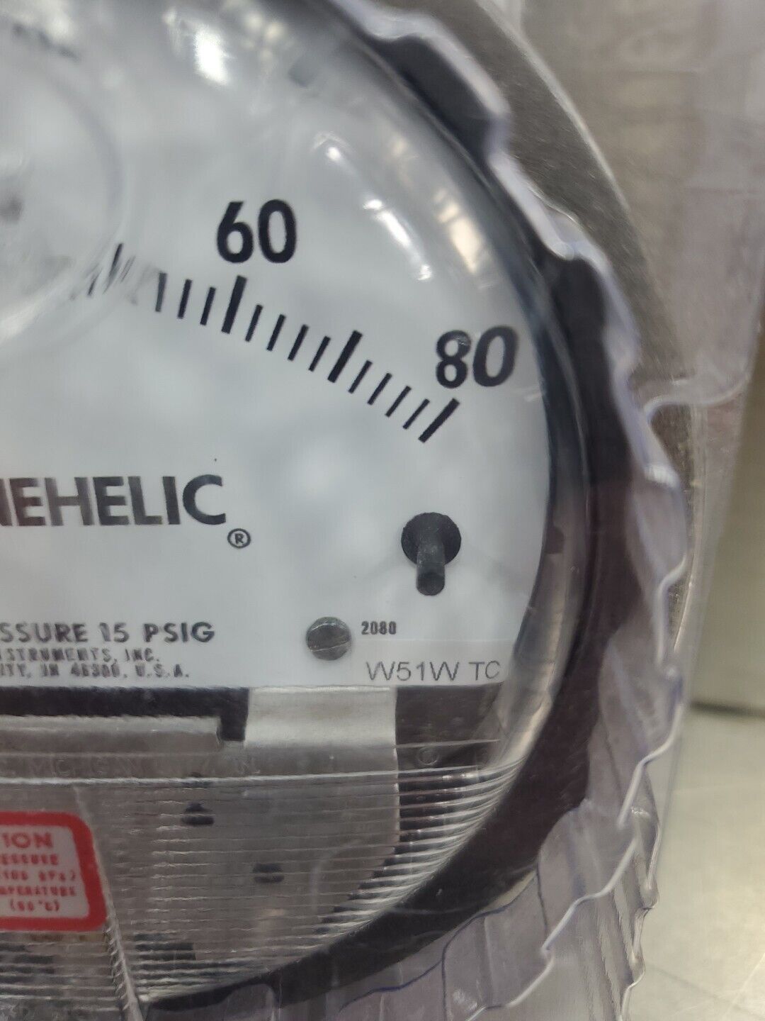 DWYER MAGNEHELIC W51W TC PRESSURE GAUGE, 0-80 INCHES OF WATER.             6B-11