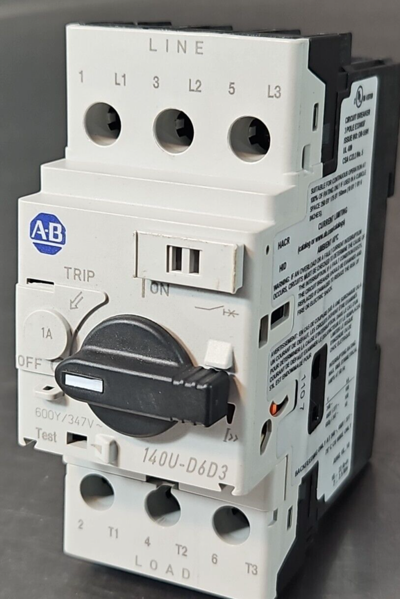 Allen Bradley 140U-D6D3-B10 /B Circuit Breaker 3 Pole 1A                  loc4C3