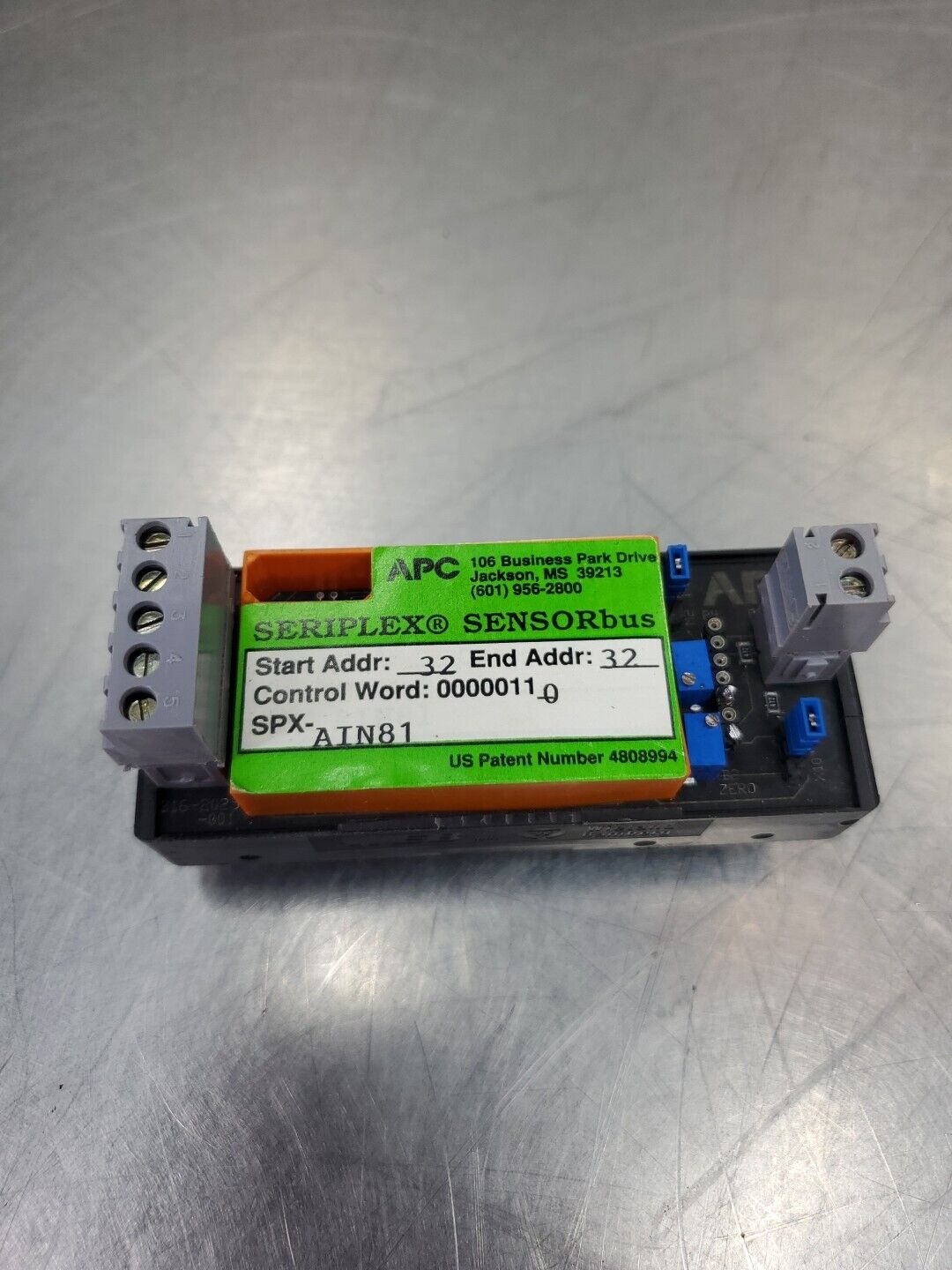APC SPX-AIN81 SERIPLEX SENSORbus I/O Module Control Bus.                   4E-35