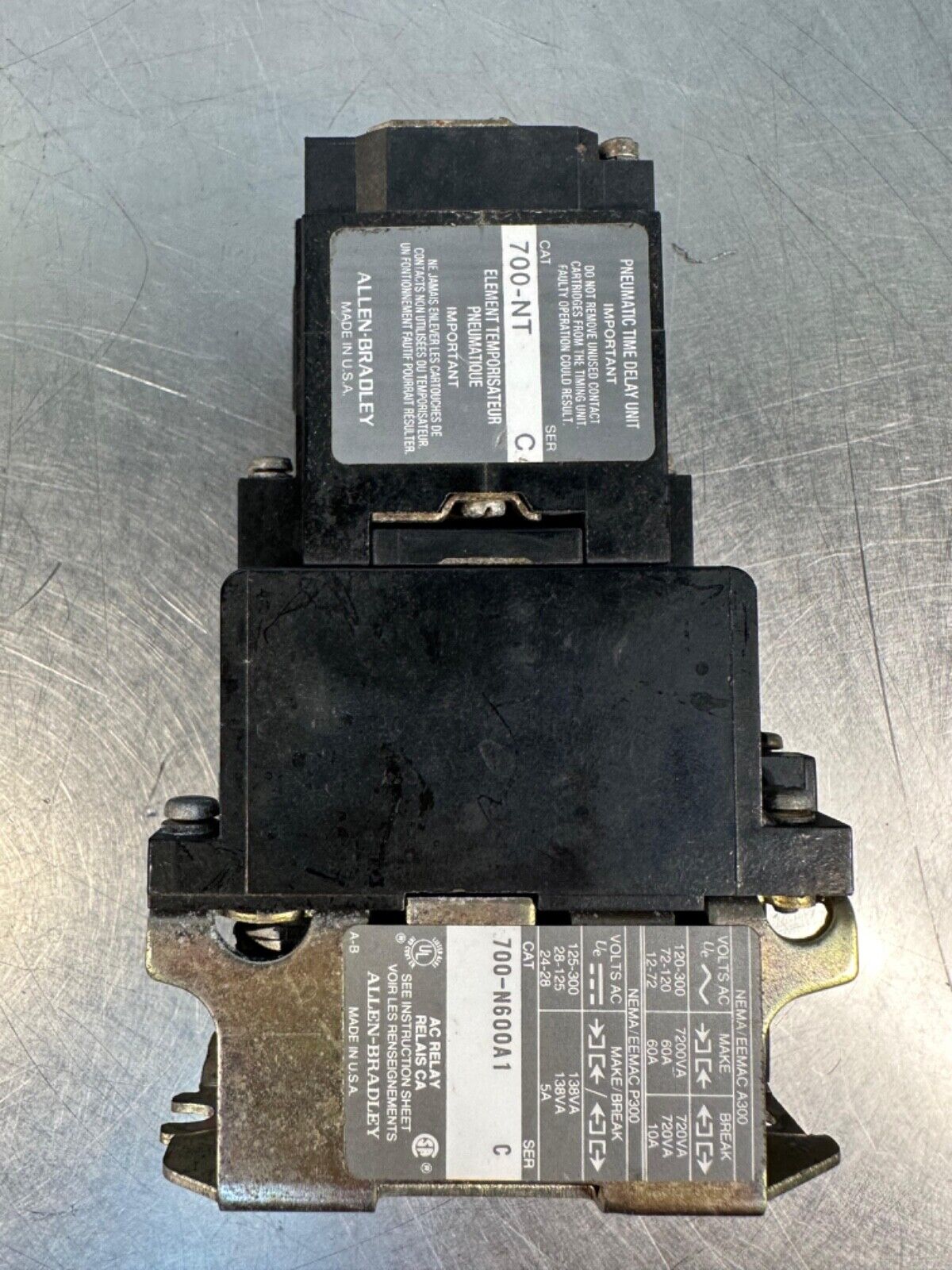 Allen Bradley 700-N600A1 Ser. C Control Relay 700N600A1 W/700-NT (4c-39)