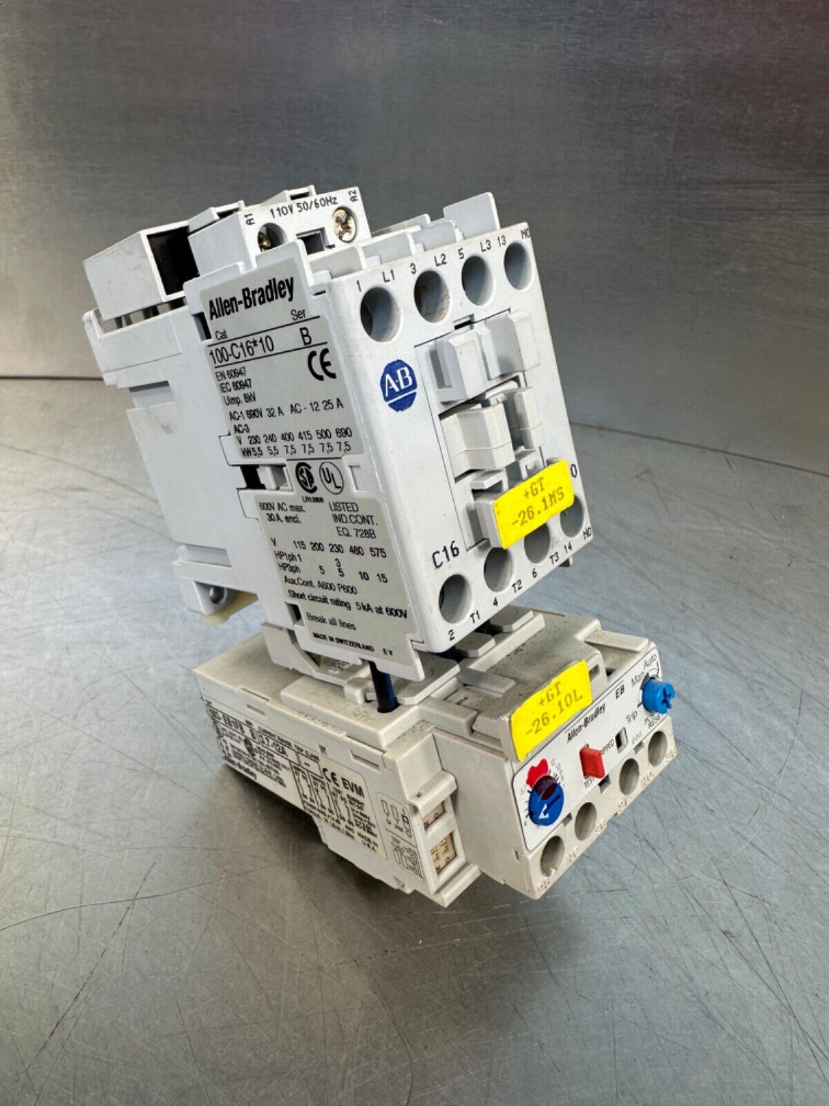 Allen Bradley 100-C16*10 /B Contactor  / 193-EB1FB /B Overl.  Relay (4E-22