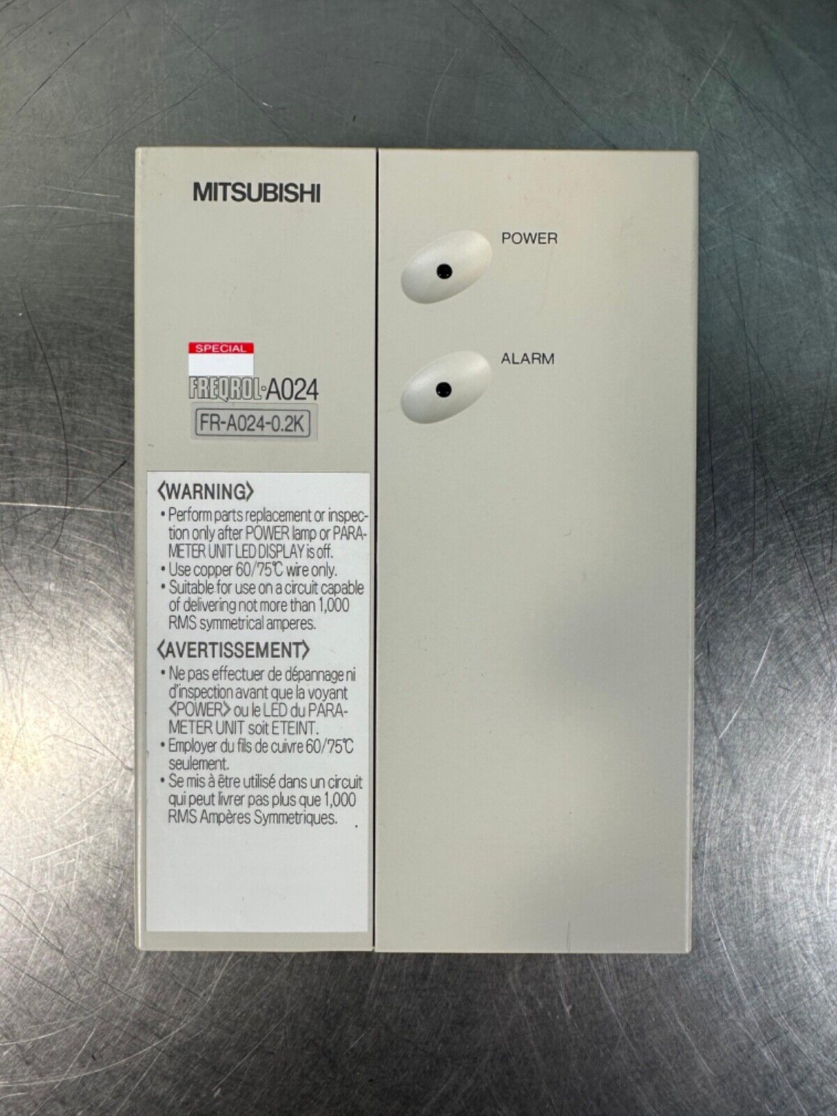 Mitsubishi Inverter FR-A024-0.2K-TF 220-230v, 3ph, 2.8A (1e-25)
