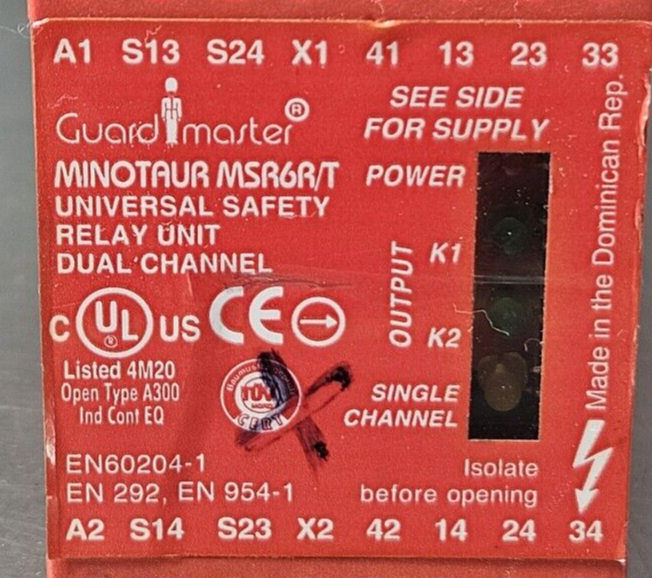 Allen-Bradley MSR6R/T Guard Master Minotaur Safety Relay                (BIN544)