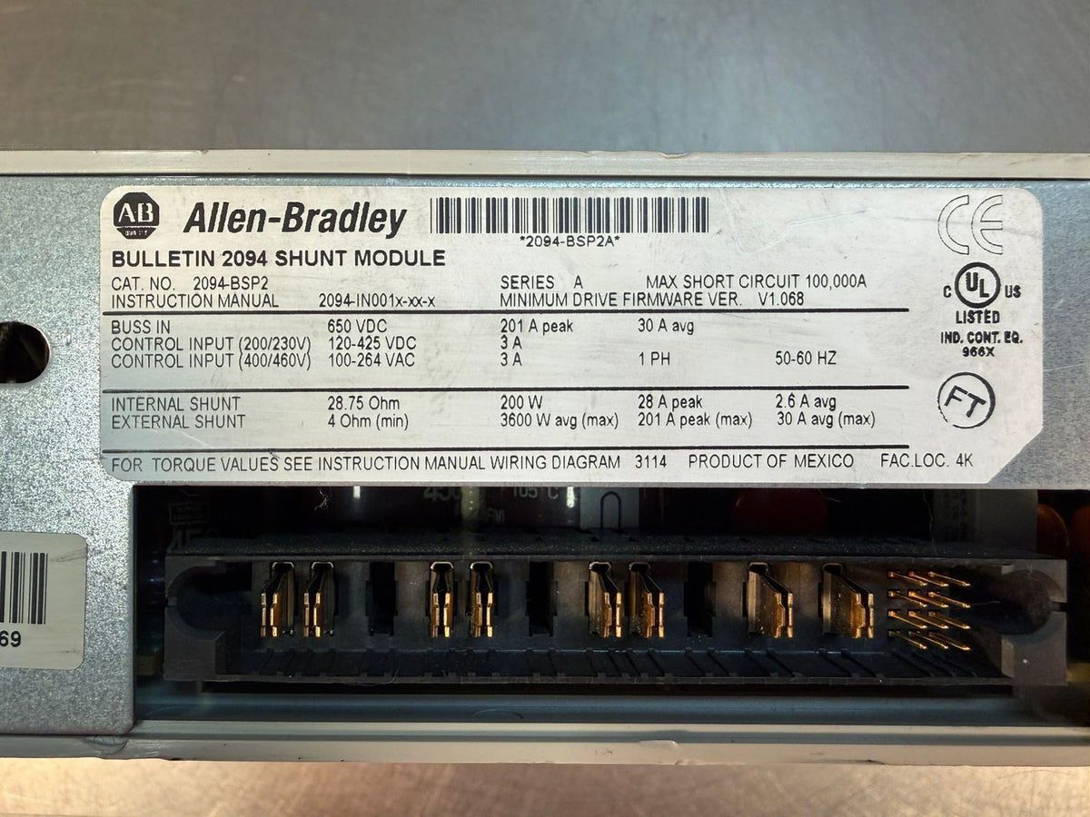 Allen Bradley 2094-BSP2 /A Bulletin 2094 Shunt Mod                (12.3.7)