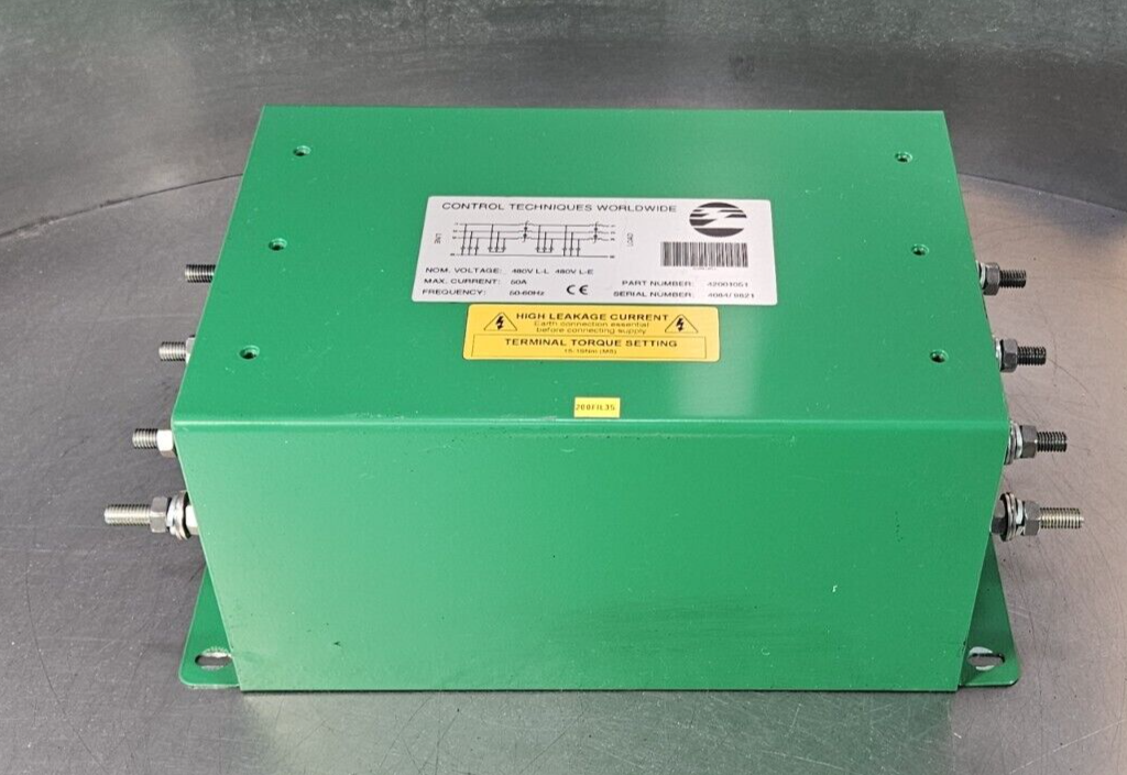 Control Techniques Worldwide 42001051   480V L-L 480V L-E 50A 50-60Hz   (BIN654)