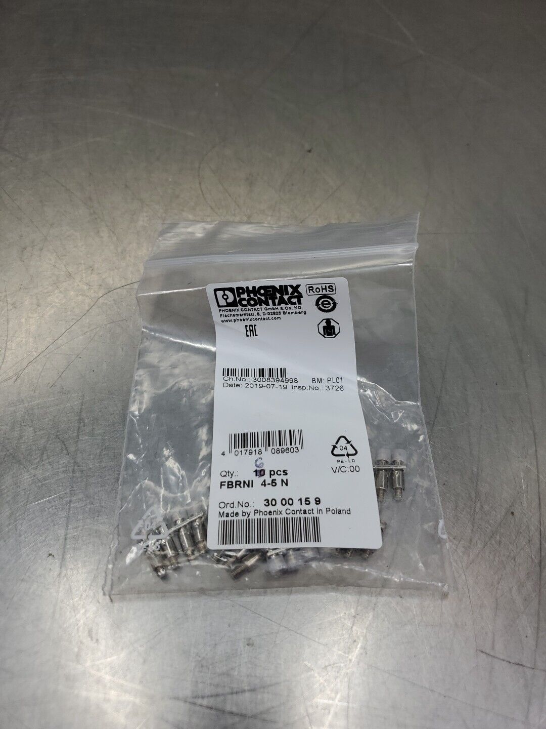 PHOENIX CONTACT 3000159 FBRNI  4-5N Fixed Bridge - Lot of 6.               4C-36