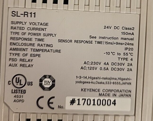 Keyence    SL-R11    Relay Interface SLR11   Connector       (BIN 3.5.1)