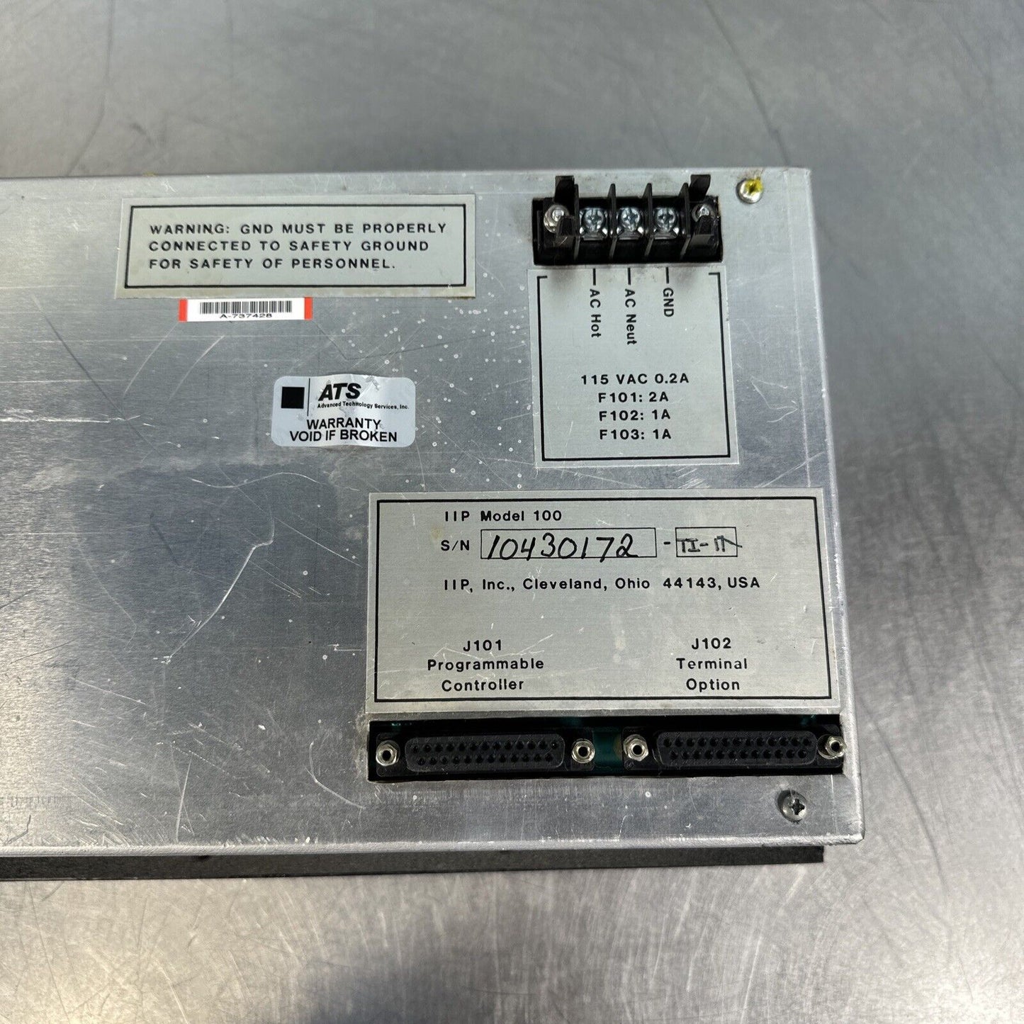 IIP Inc MODEL-100-PANEL Control Board Panel Operator Station  (BIN-2.2.5)