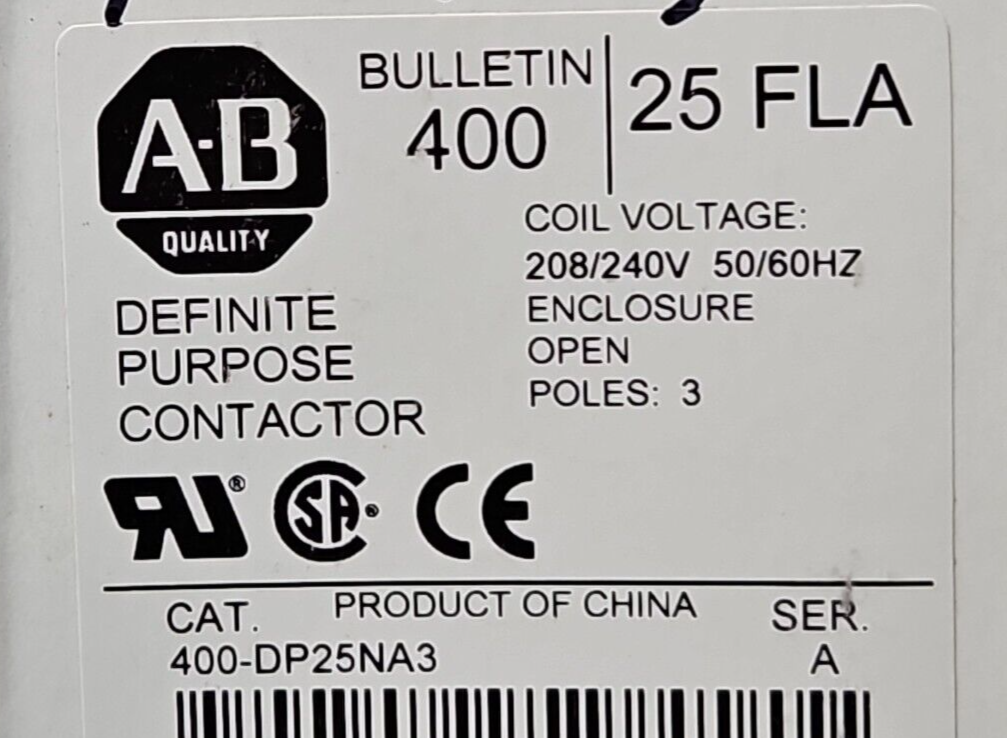 Allen Bradley 400-DP25NA3  Ser A   Contactor                             loc4C32