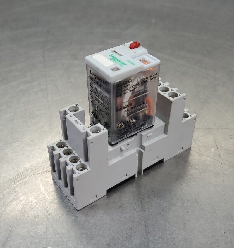 SCHNEIDER ELECTRIC 792XDXM4L-120A 120VAC/30VDC RELAY w/70-782E14-1 Base.   4E-35
