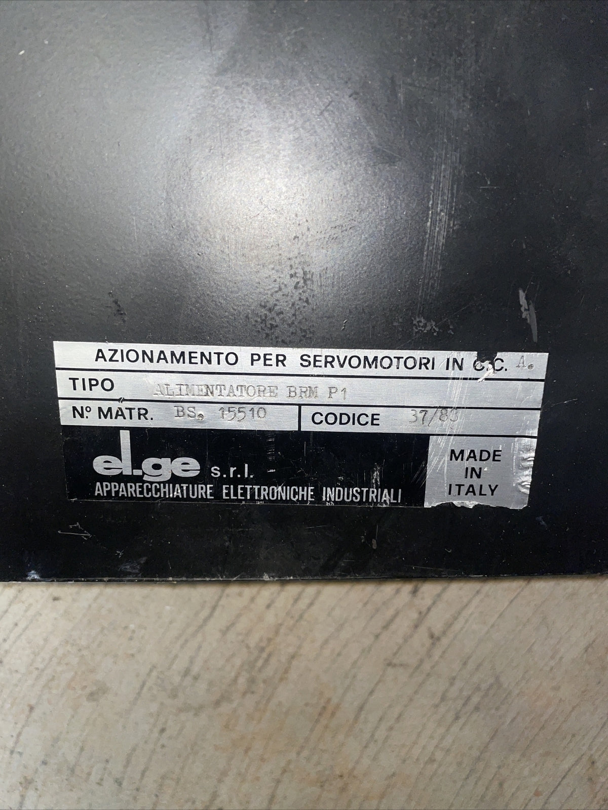 EL.GE BRM-P1,TYPE BRM-PI SERVO DRIVE POWER SUPPLY,ELGE BRM-P1,SD- Used @3A