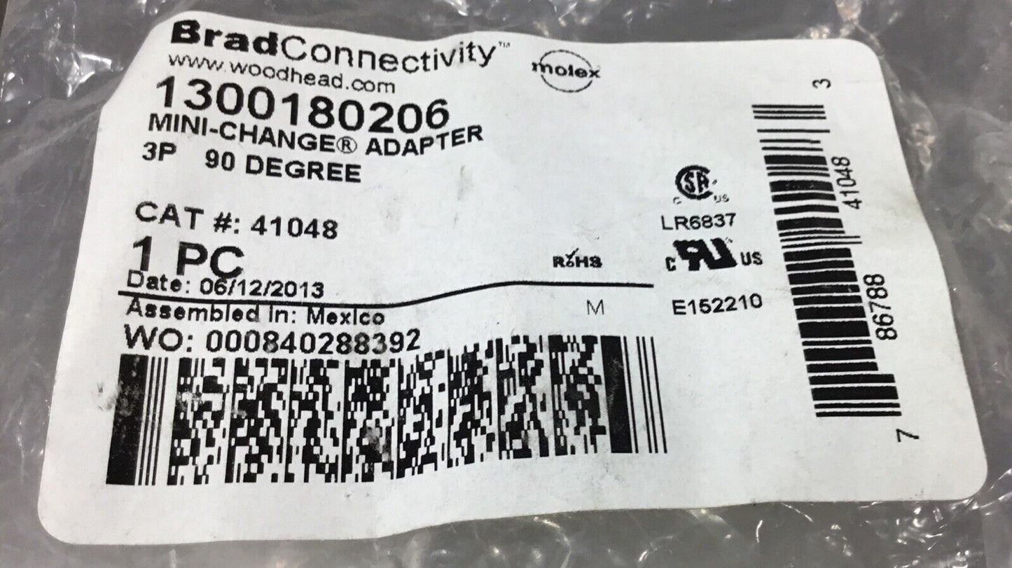 Brad Connectivity  1300180206  Mini-Change Adapter  41048 Right Angle      5E-17