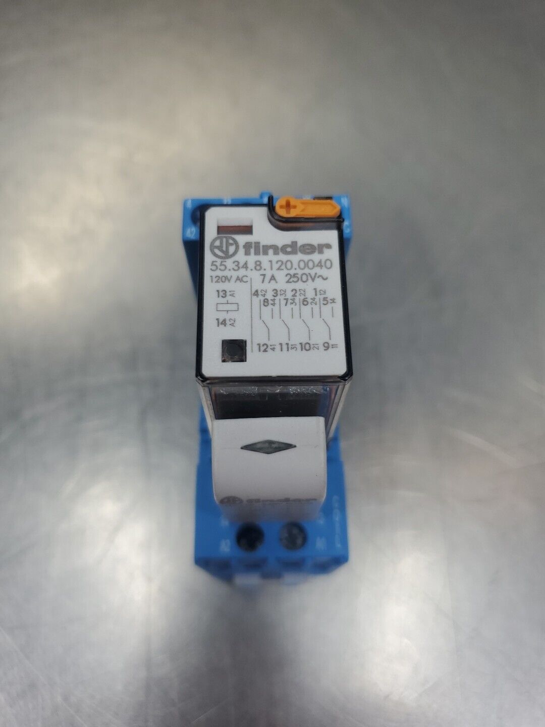 FINDER 55.34.8.120.0040 7A Relay w/94.04 Base & 99.02.0.230.98.            4D-32