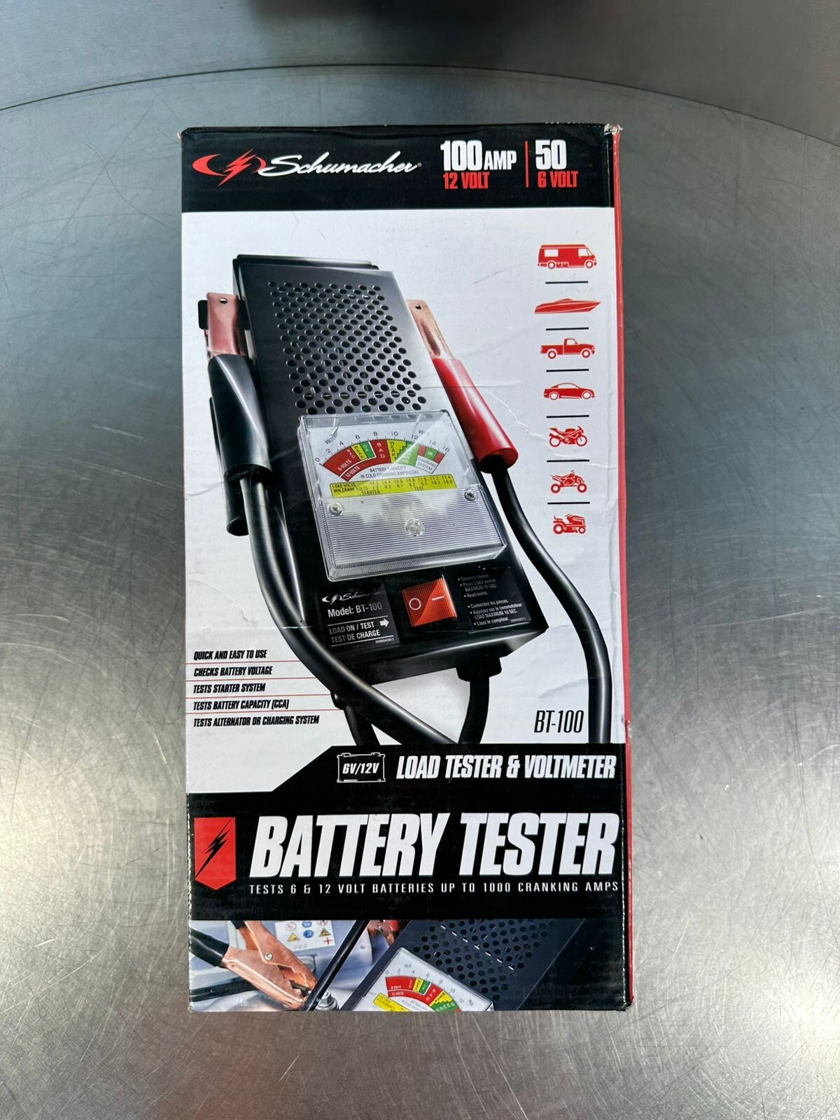 Schumacher BT-100 Battery Load Tester 6 &amp; 12 V 100 amps Analog     (7.5.3)