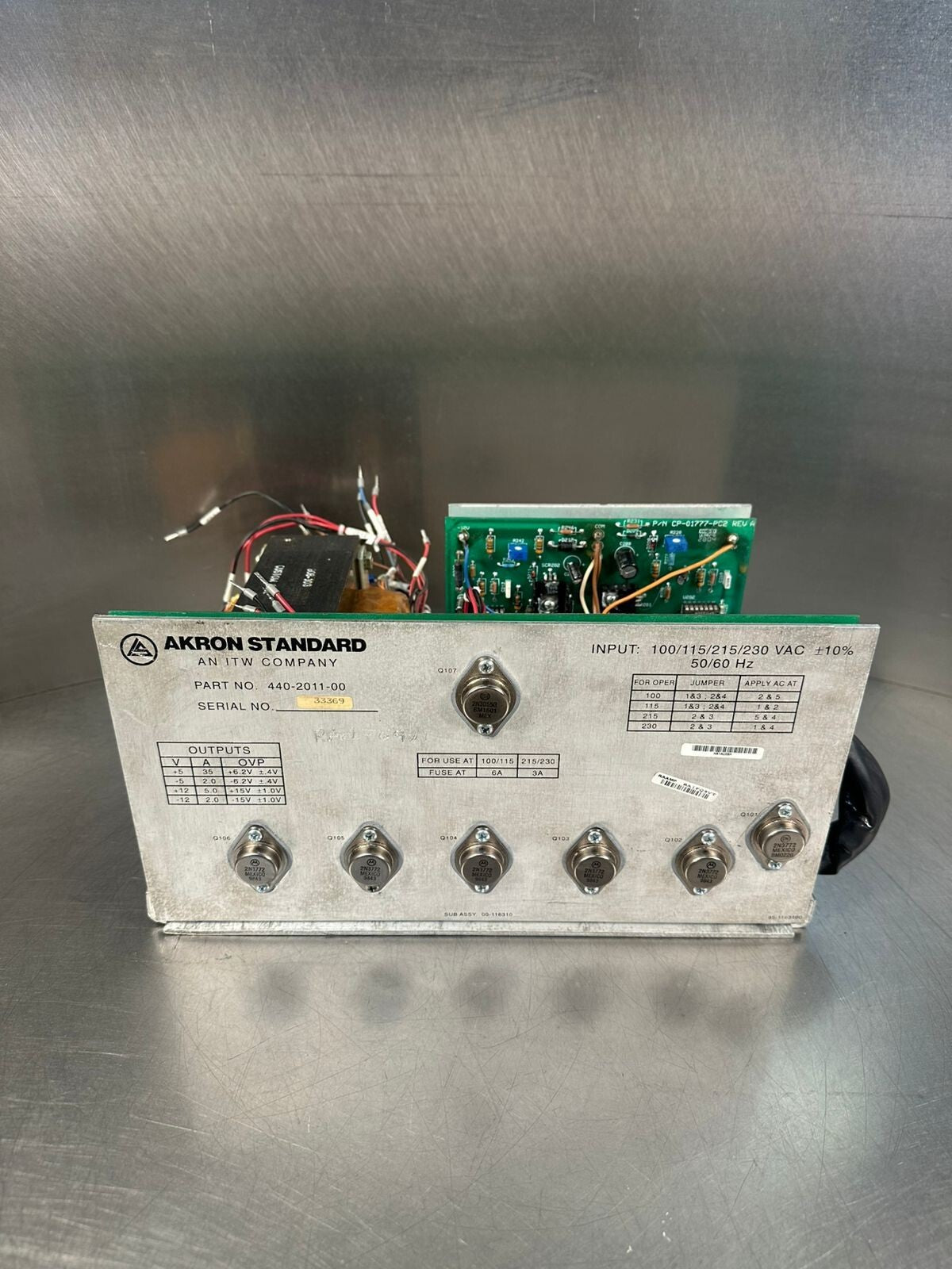 Akron Standard 440-2011-00  Input 100/115/215/230 VAC - 50/60Hz     (9.5.5)