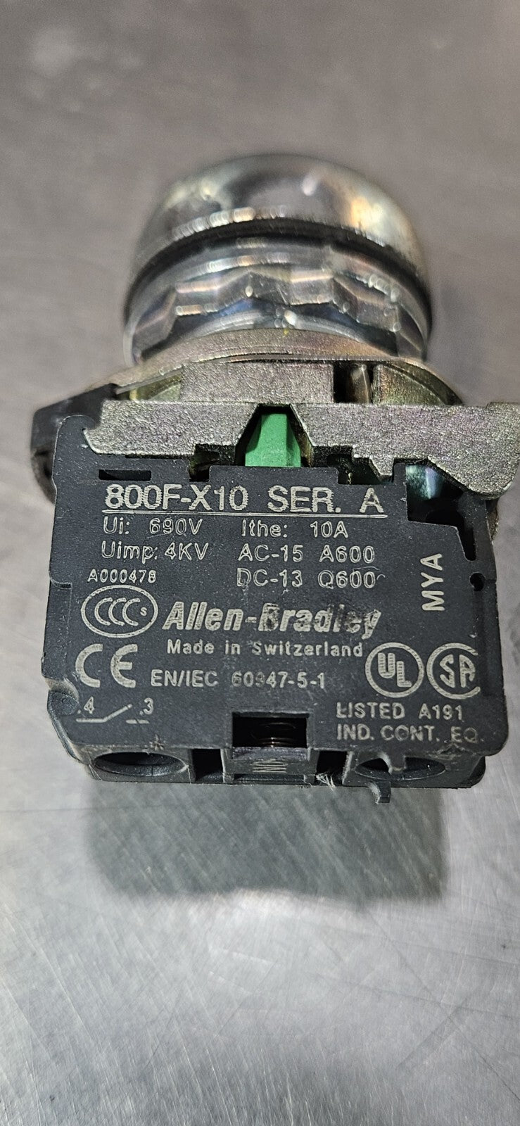 Allen Bradley 800F-X10/A Push Button green                              (BIN541)