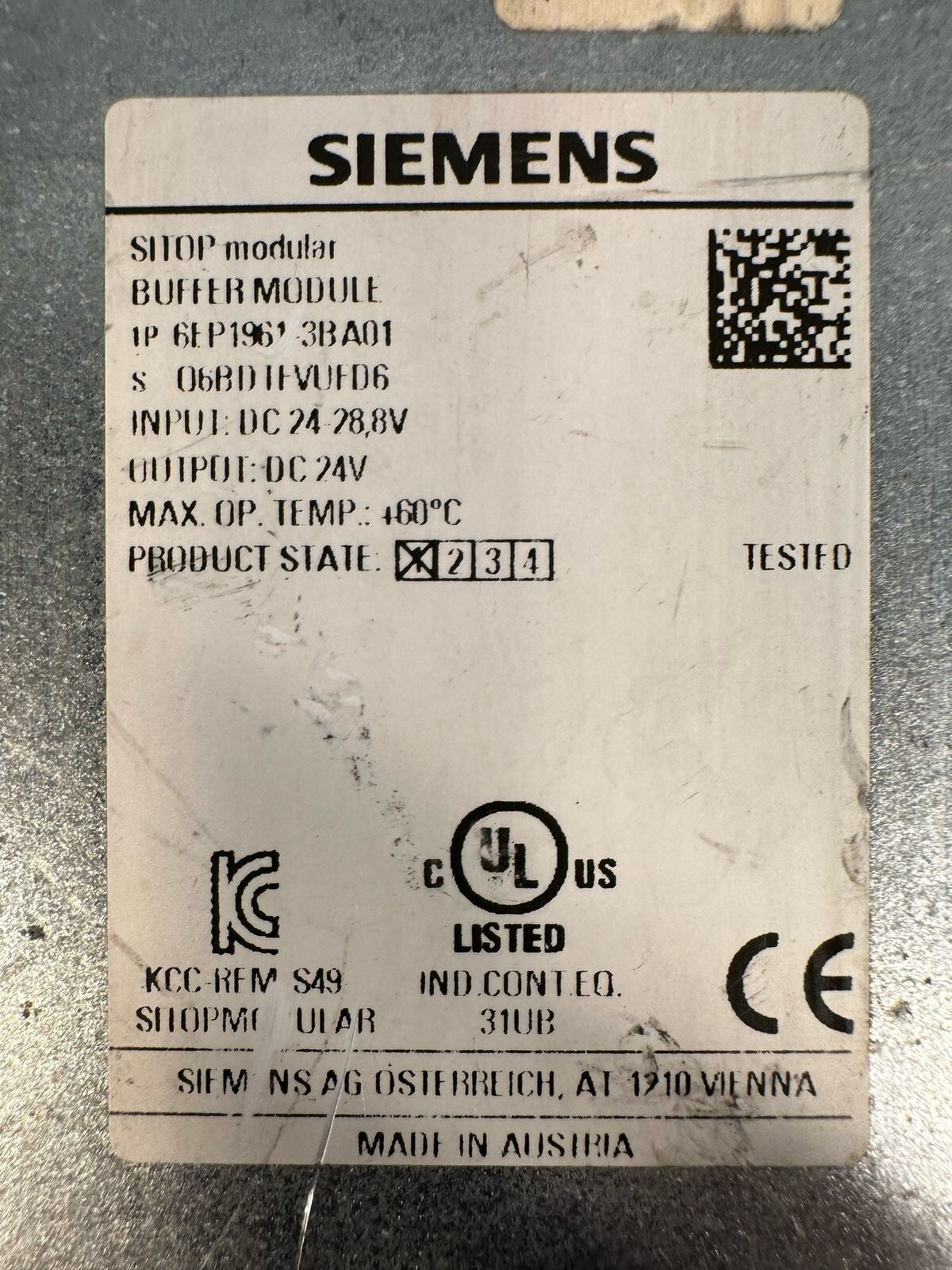 Siemens Sitop modular 6EP1-961-3BA01 Buffer Mod. DC 24V             (8.4.7)