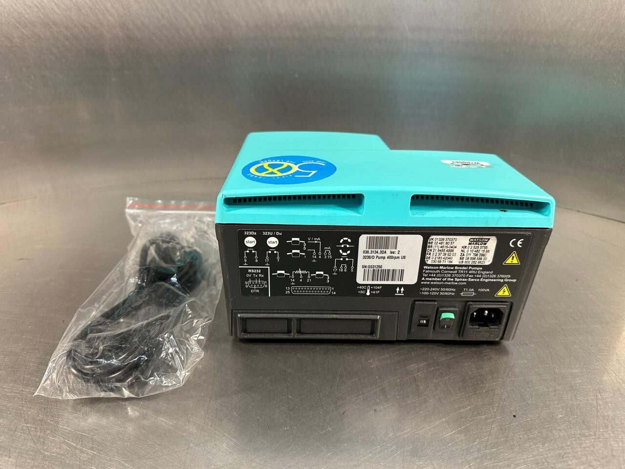 Watson Marlow 323 S/D pump 400rpm 030.3134.3DA                    (12.4.8)