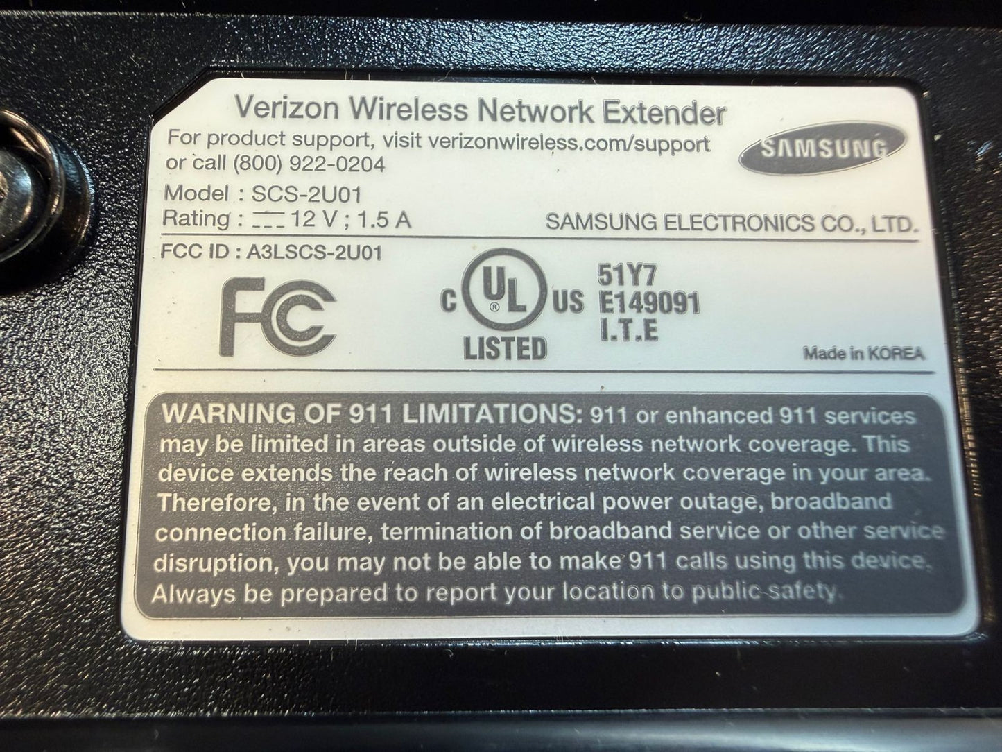 Samsung SCS2U01 Network Extender for Verizon Wireless – Black      (2.4.1)