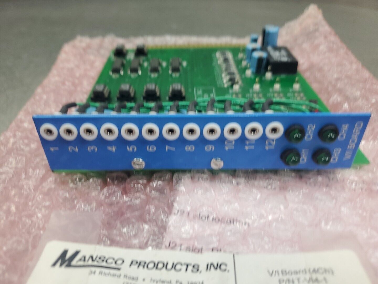 MANSCO PRODUCTS T-VI4-1 4CH V/I BOARD.                                     3D-2.