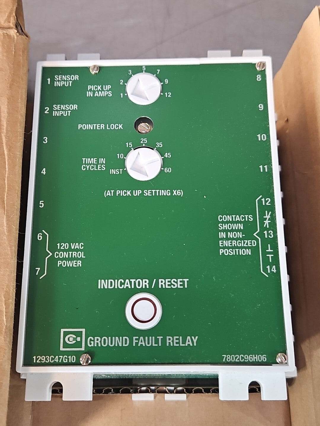 Eaton Cuttler Hammer GFR12M Groud Fault Relay Class I                   (BIN755)