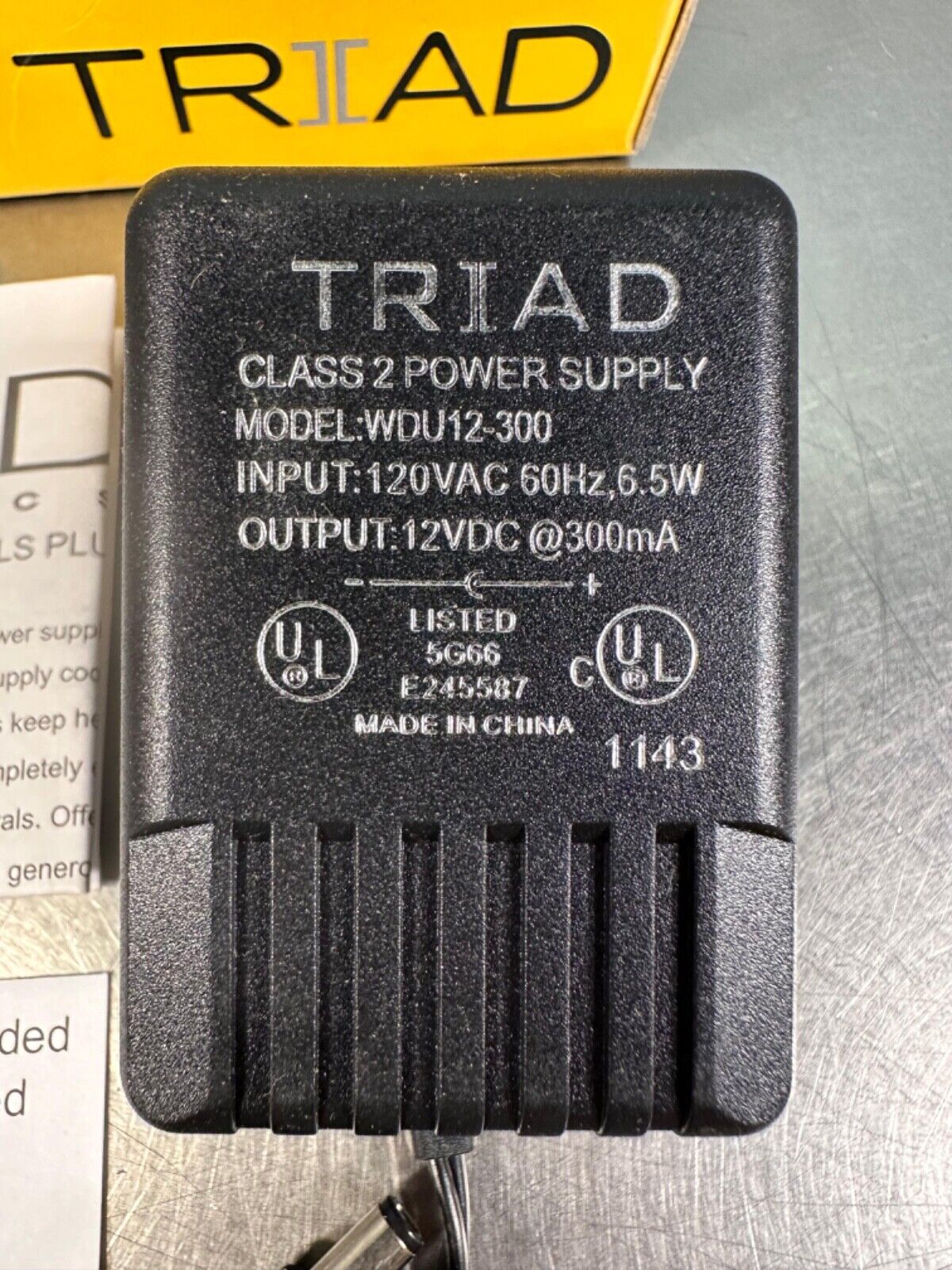 Triad Magnetics WDU12-300 / WDU12300 120Vac 60hz/ 6.5w @300mA (4D-41)