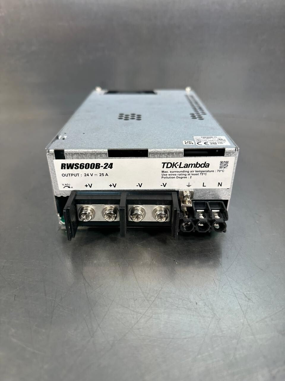 Tdk-Lambda RWS600B-24  Output 24V-25A   Input 100-240VAC  7.0A   (6.3.4)
