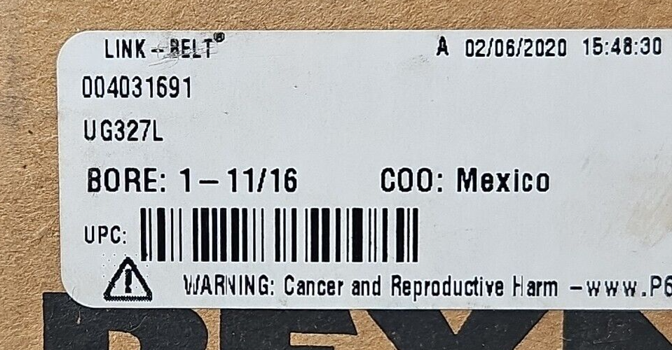 Bore UG327L Ball Bearing                                                 loc4E25