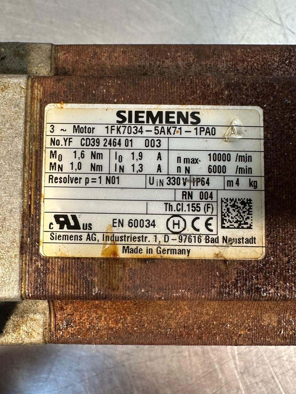 Siemens 1FK7034-5AK71-1PA0 / 1FK70345AK711PA0             (5.3.3)