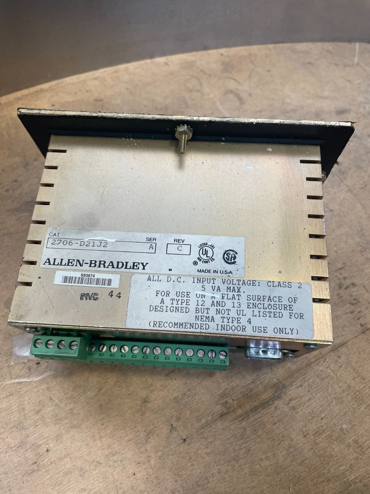 Allen Bradley 2706-D21J2 LCD Display Dataliner Operator Interface Panel - Black