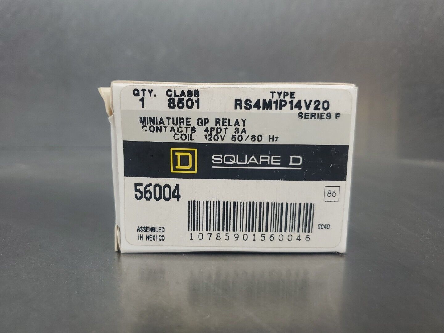 SQUARE D RS4M1P14V20 SER. B Minature GP RELAY, 3A 120V.                    4D-42