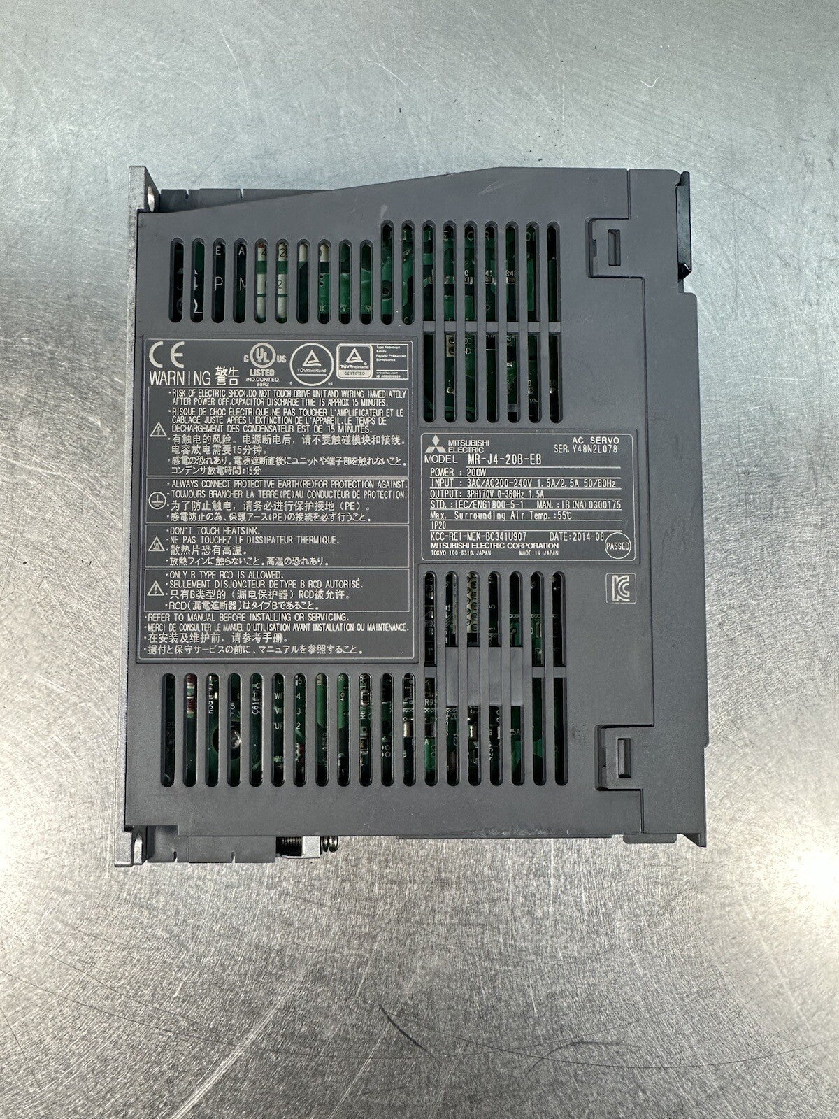 MITSUBISHI MR-J4-20B-EB MELSERVO J4 SERVO DRIVE -Each- (BIN-1.2.4)