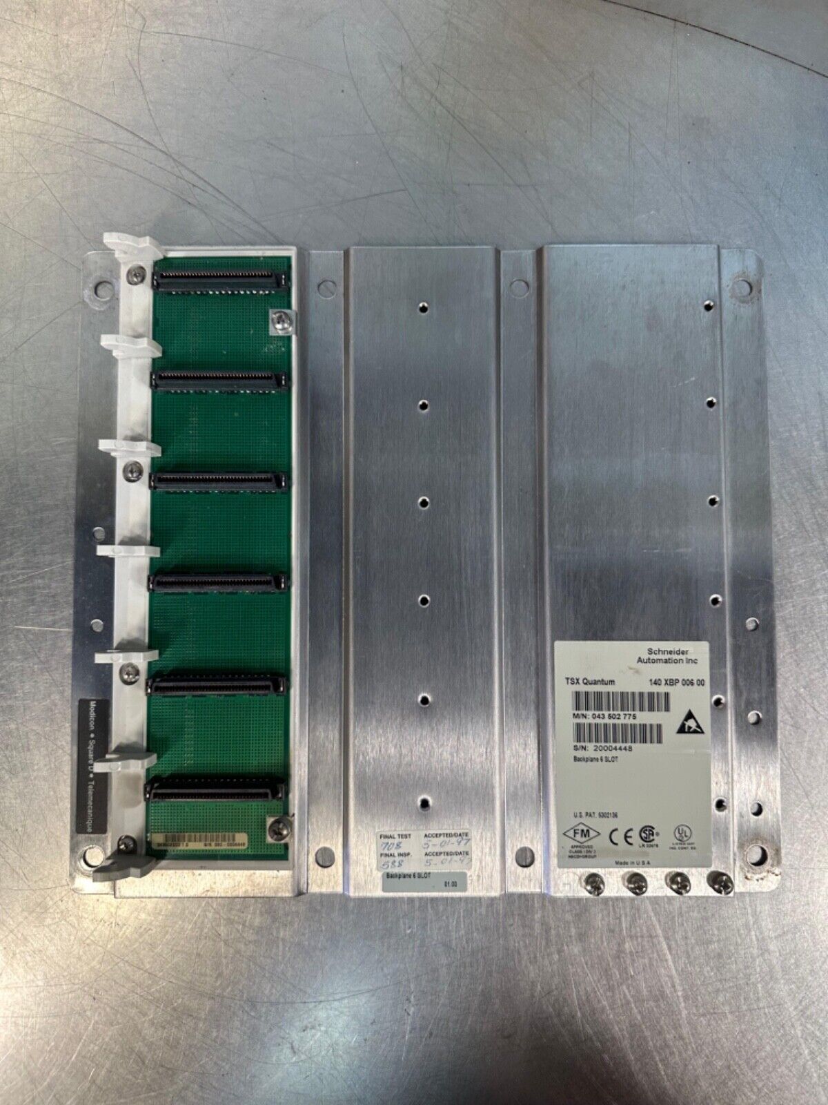 Schneider 140XBP00600 TSX Quantum 6-Slot Backplane 043-502-775 (3D-40)