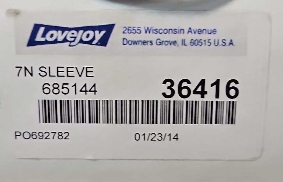 Lovejoy 685144 36416   7N SLeeve- S Flex Coupling                loc5C20
