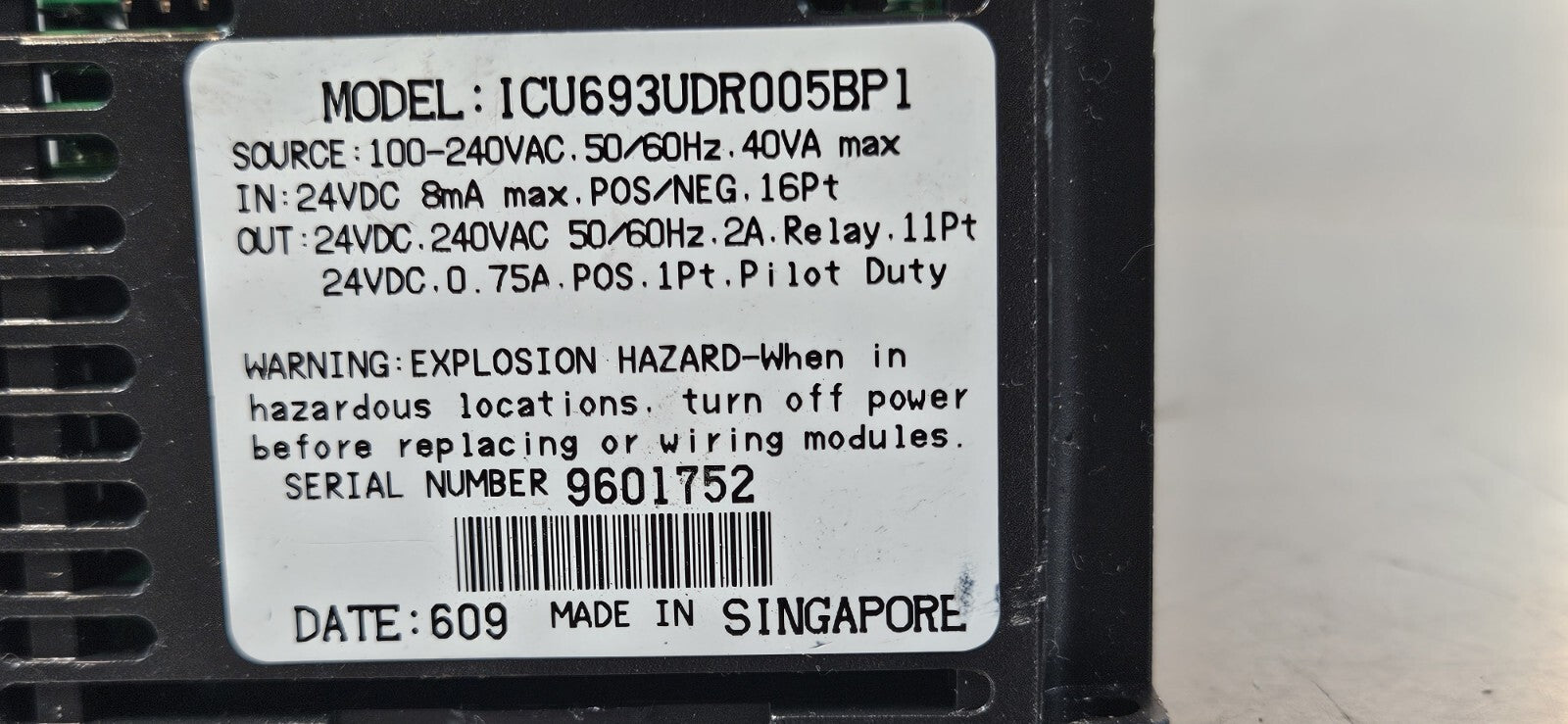 GE Fanuc ICU693UDR005BP1   Micro Programmable Controller                (BIN633)