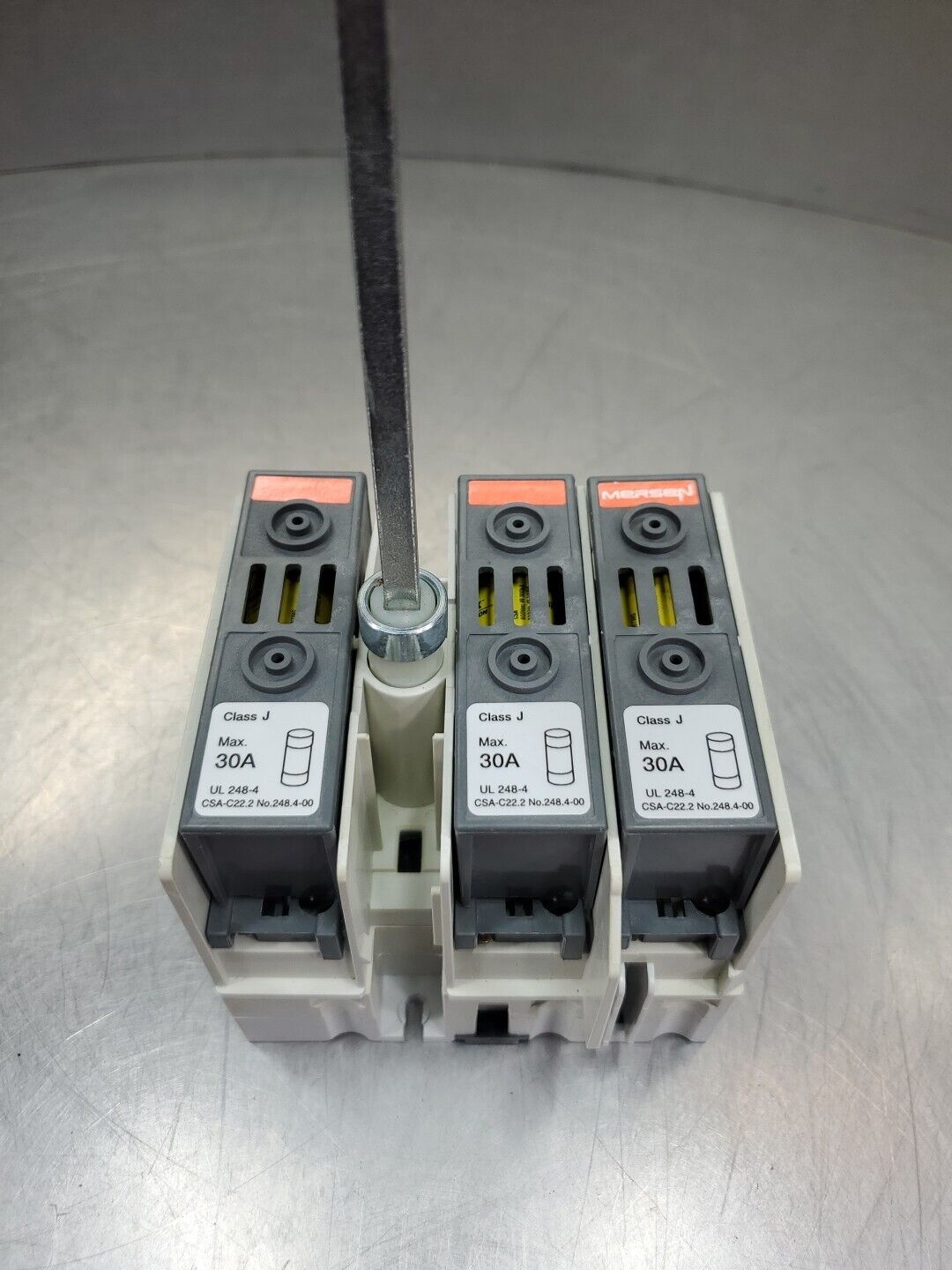 MERSEN M30J12 600VAC 30A Switch w/3-Bussman LPJ-15SP Fuses.                4B-36