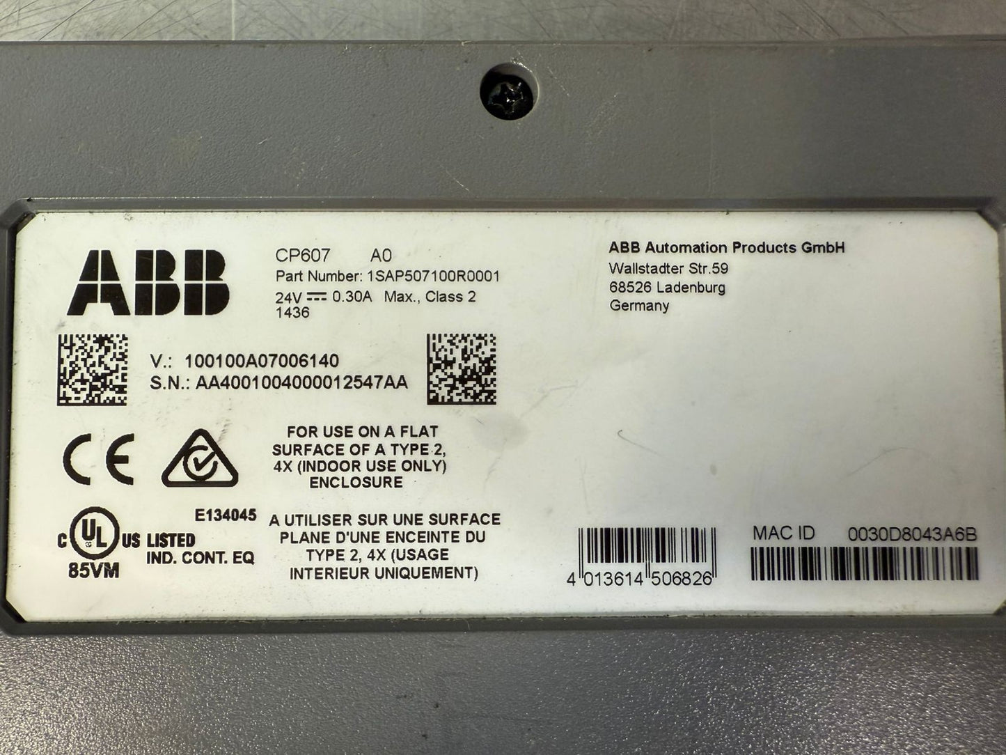 Abb CP607 1SAP507100R0001 24V 0.30A                                (6.3.3)