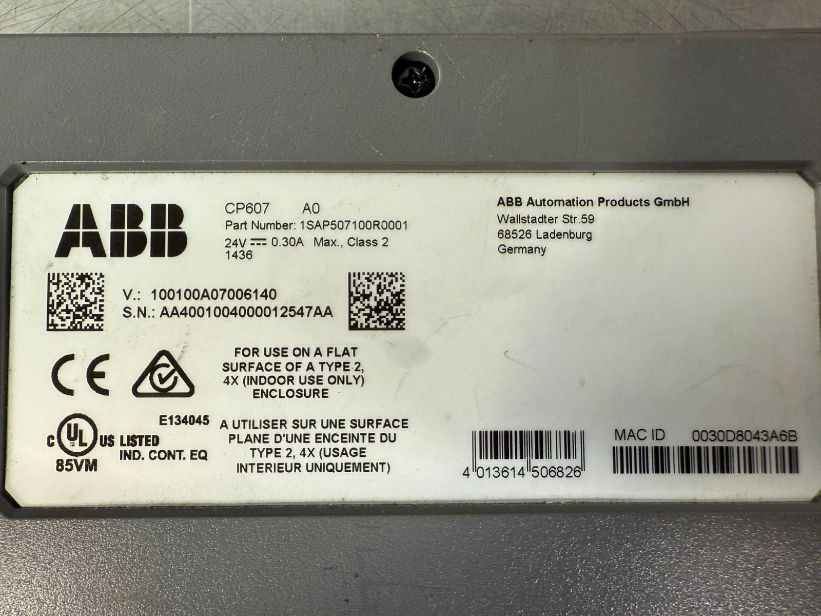 Abb CP607 1SAP507100R0001 24V 0.30A                                (6.3.3)