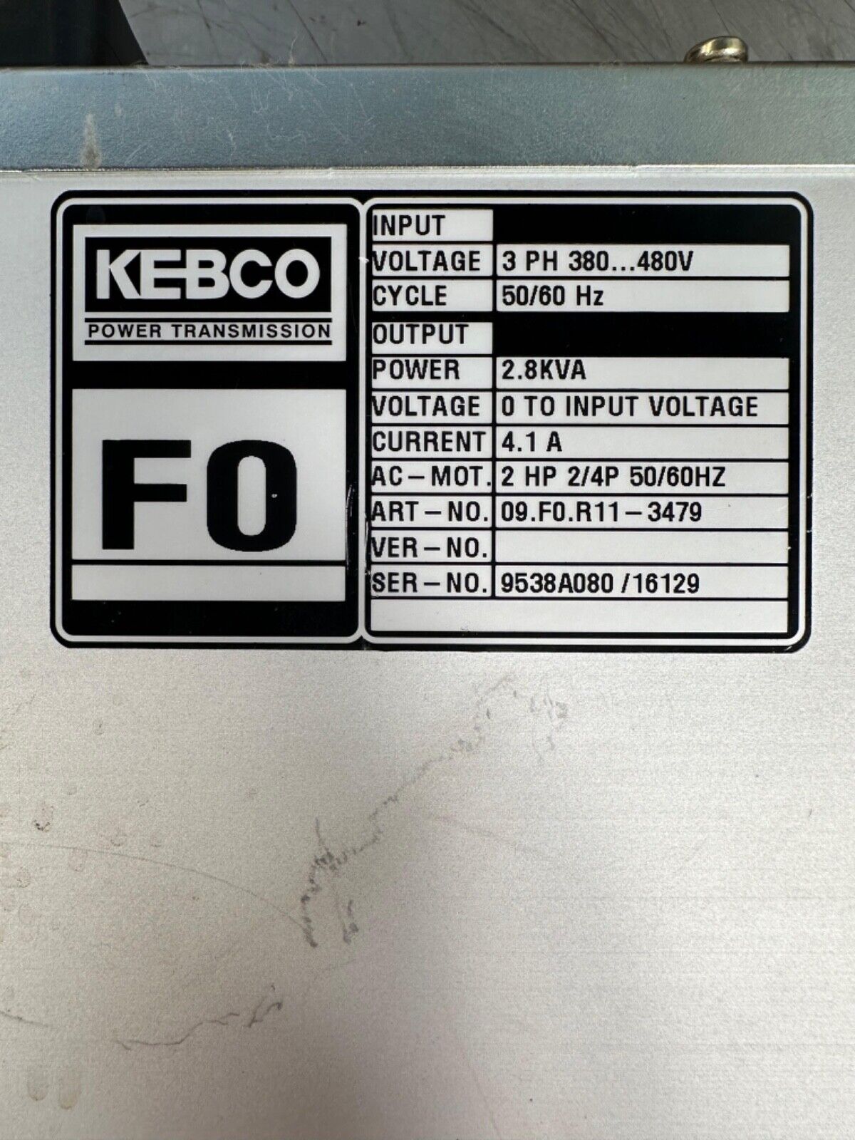 KEB  09.F0.R11-3479  2.8 KVA 50/60Hz 480V (IE-25)