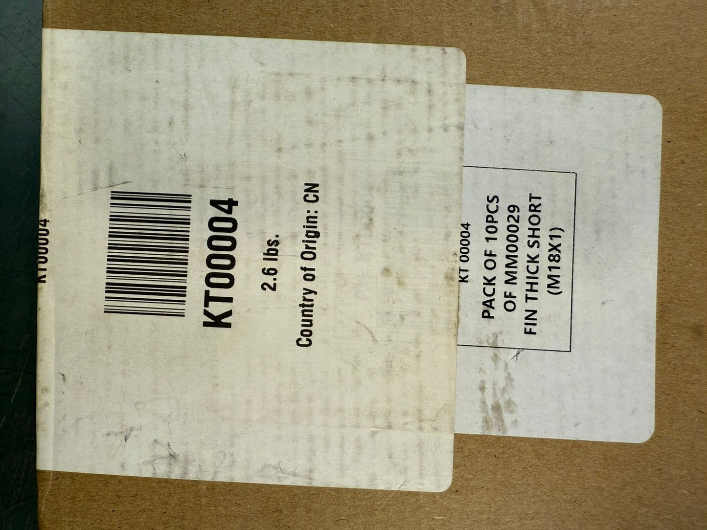 Kt00004 2.6lib. Pack of 10 Pcs of MM00029 Fin Thick Short M18X1    (7.2.2)