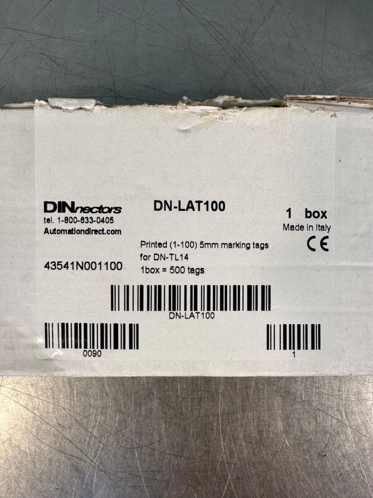 Automation Direct Dn-LAT100 Printed (1-100) 5MM Tag For DN-TL14 (4C-37)