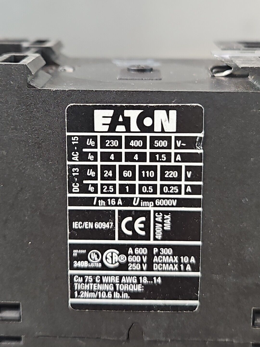 Eaton XTRE10B22 Contactor                                                 loc4B9