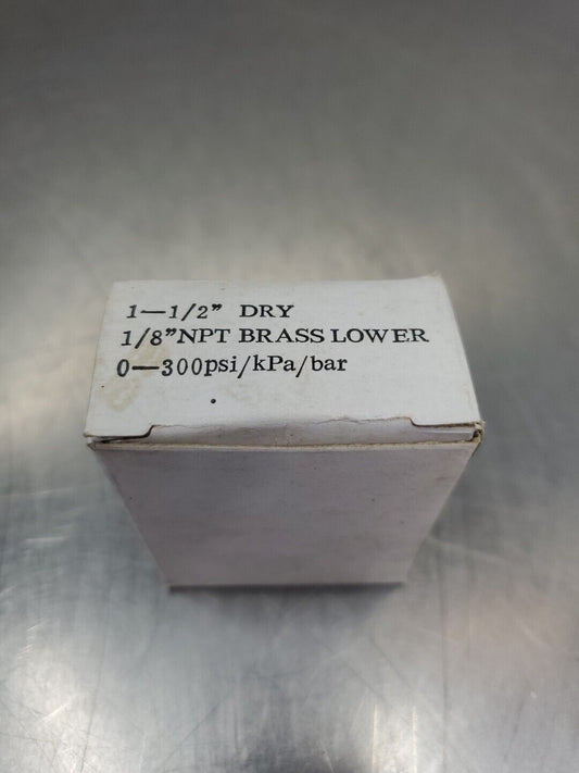 Air Pressure/Hydraulic Gauge, 300 PSI 1.5" Face, Back Mount 1/8 NPT.        6E-7