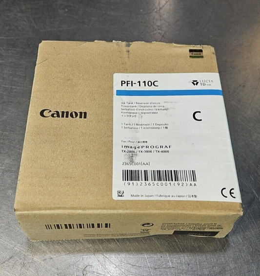 Canon PFI-110C Cyan 160ml Ink Tank                                      (BIN645)