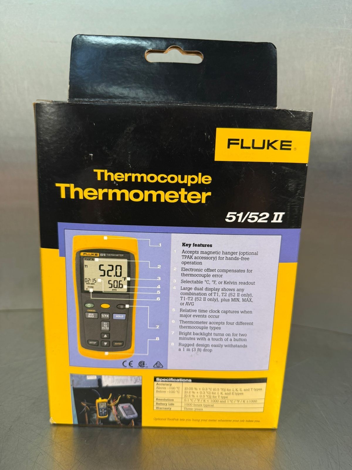 Fluke 52 II Dual Probe Digital Thermometer Meter                   (9.3.4)