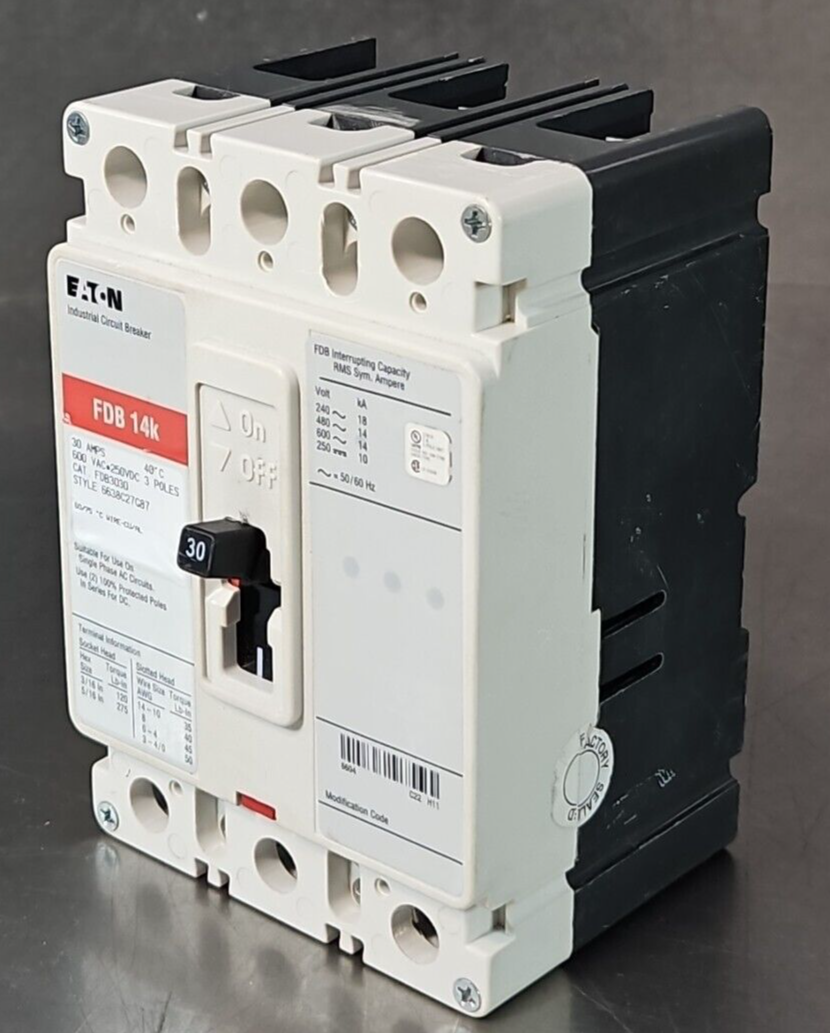 Eaton Cutler Hammer FDB3030L 30 Amp 600 Volt 3 Pole                     (BIN434)