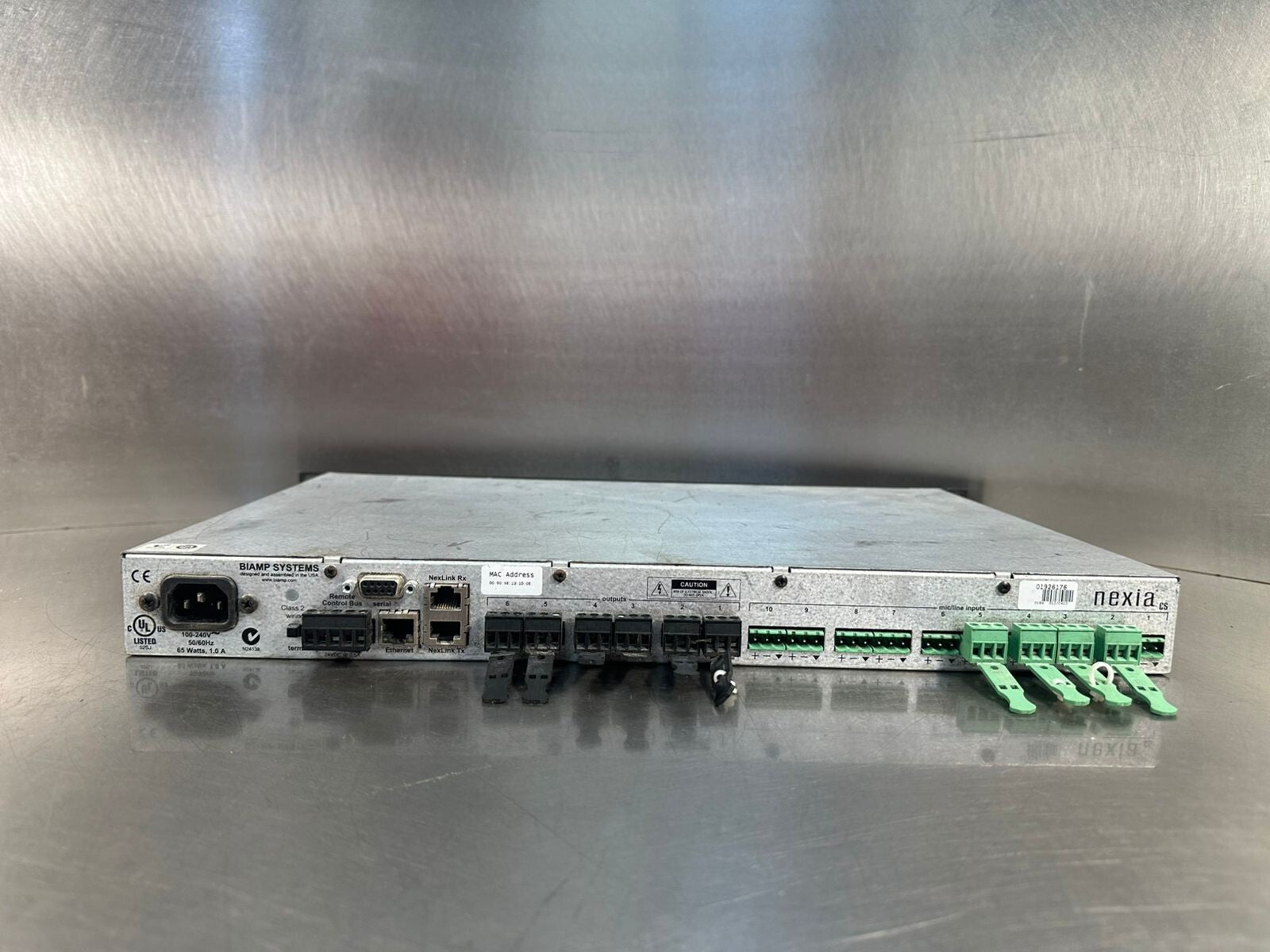 Biamp Nexia CS Digital Audio Processor  100-240V 50/60Hz 65W 1.0A (8.4.8)